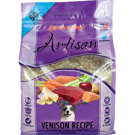 Grandma Lucy's Artisan Grain-Free Venison Freeze-Dried Dog Food, 10-lb (Best Way To Freeze Venison)