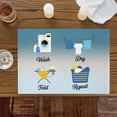 thumbnail image 4 of Laundry Washing Machine Clothes Placemats Set of 4,Wipeable Washable Table Mats for Dining Tables, Blue Gradient Place Mats for Kitchen Event Party Tabletop Decor, 4 of 9