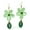 Green, variant on Romantic Pink Quartz Floral Teardrop Brass Earrings