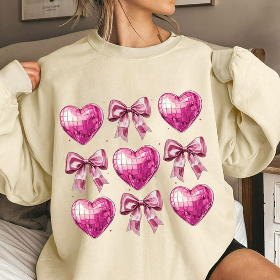 Xixinqiwan Women Valentines Day Hooded Sweatshirt,Women Valentine Heart Sweatshirt Vintage Pullover Tops Valentines Gifts for Girlfriend Wife