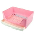 thumbnail image 2 of Walbest Rabbit Pet Litter Box Tray,Large Size Rabbit Litter Box with Removable Drawer for Small Animal Bunny Guinea Pig Corner Toilet House (Pink), 2 of 7