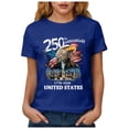 thumbnail image 4 of enyan Women T Shirt US 250th Anniversary 250 Years Freedoms 1776-2026 tee Graphic Vintage,Blue,XL, 4 of 7