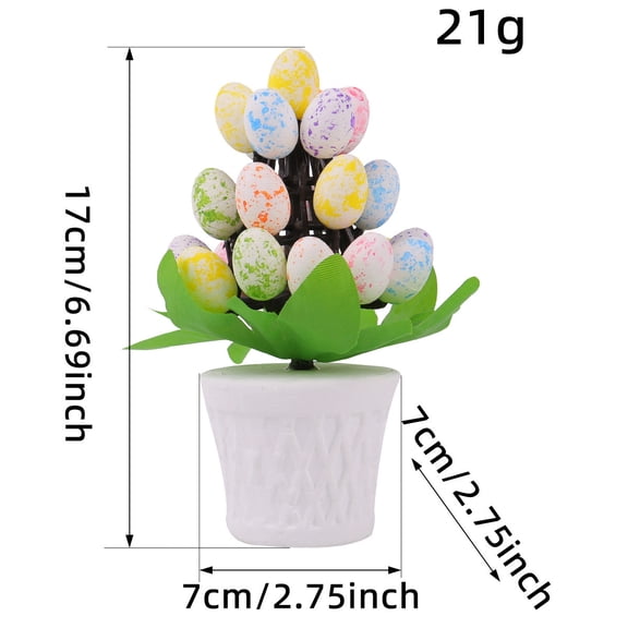CxhicLuv Easter Egg Potted Tree Decor, Colorful Mini Tabletop Easter Decoration, Holiday Party Centerpiece, Foam & Plastic Construction for Home, Office & Easter Tabletop Decor, Perfect Gift Idea