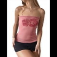 thumbnail image 3 of Top de Tubo Sin Tirantes con Estampado Floral para Mujer, Estilo Y2K, de Punto, Estilo Bandeau, para Verano Rosa L, 3 of 7