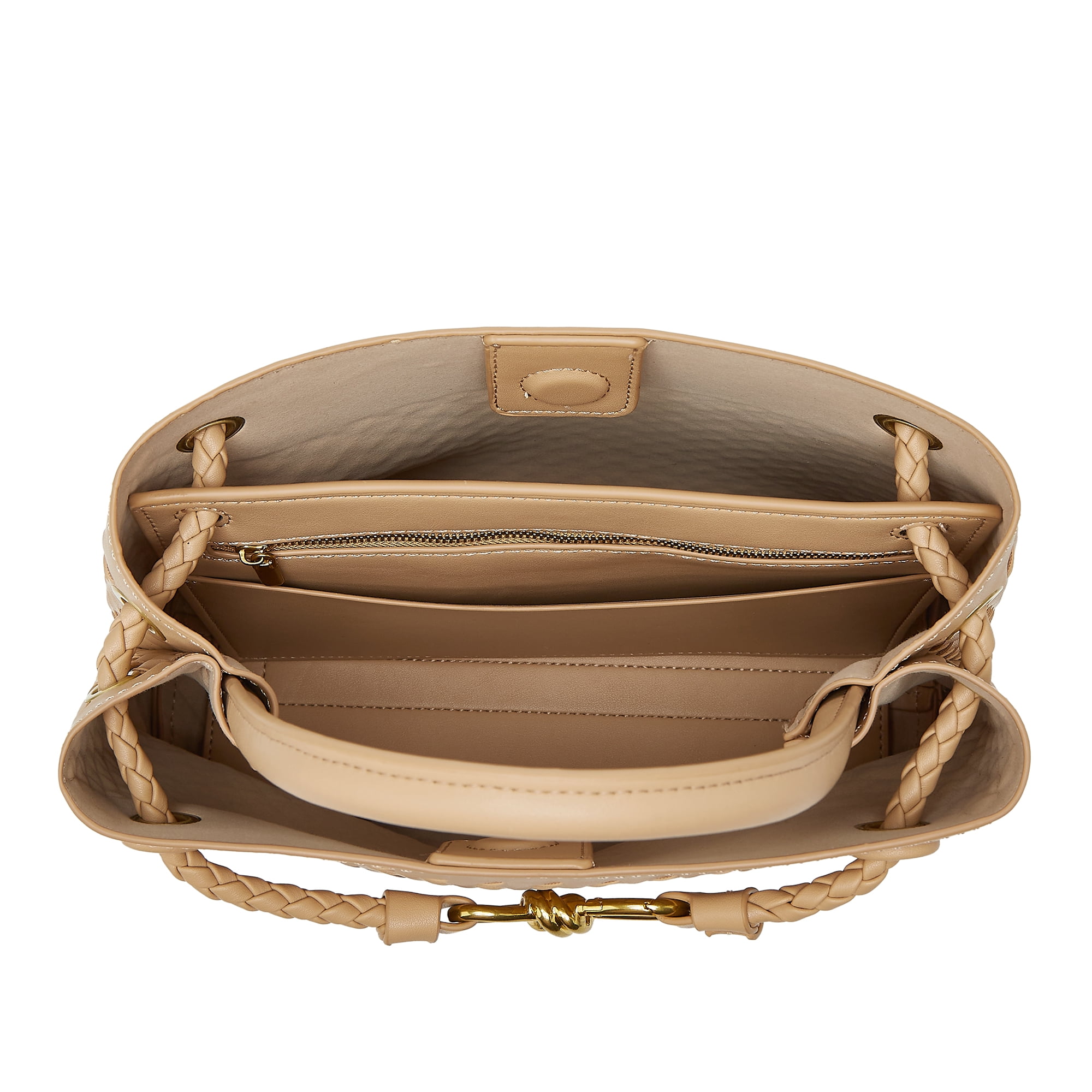 Woven Bags for Women Crossbody Handbag: Vegan Leather Small Tote Purse - Trendy Shoulder Handbags and Purses - Bowknot Satchel Purses (Apricot)