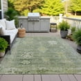 thumbnail image 4 of HomeRoots 629512 8 x 10 ft. Sage & Beige Tribal Washable Traditional Indoor & Outdoor Rectangle Area Rug, 4 of 9