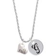 thumbnail image 1 of Delight Jewelry Faith Heart with AB Crystal Silvertone Script Initial Disc - G - Charm Necklace, 20"+3", 1 of 4