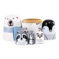 thumbnail image 3 of TETOU 5 Layer Christmas Nesting Dolls Wooden Matryoshka Doll Toy for Birthday Party Gift Home Table Christmas Decor(Polar Bear), 3 of 6