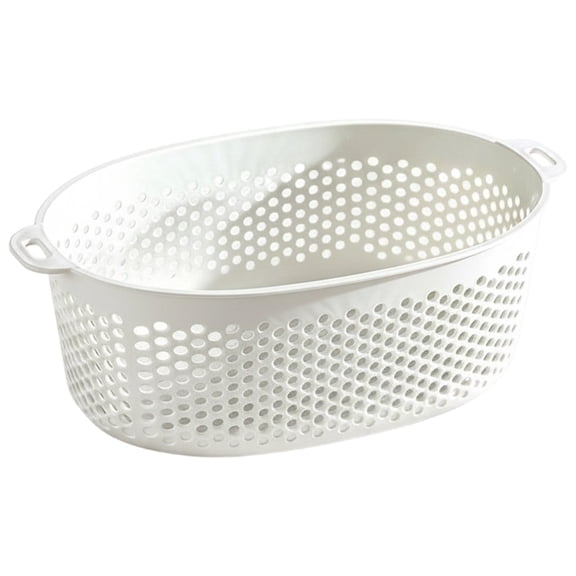 Oval Deep Kitchen Colander Thickened Plastic Strainer Basket with Double Handles Large Capacity Vegetable Washing Bowl Food Drain Basket for Fruits Rice Salad Kitchen Sink Use A by ZZyuan