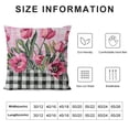 thumbnail image 5 of Fenyluxe Spring Pink Tulips Pillow Covers, Buffalo Plaid Black White Decorations Outdoor Throw Pillow Covers, Square Pillowcases for Patio Sofa Couch Bedroom Decorative 12x12in, 5 of 5