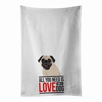 Carolines Treasures WDK3757WTKT 28 x 19 in. Unisex Pug Fawn No.2 White Dish Towels Kitchen Towel - Set of 2