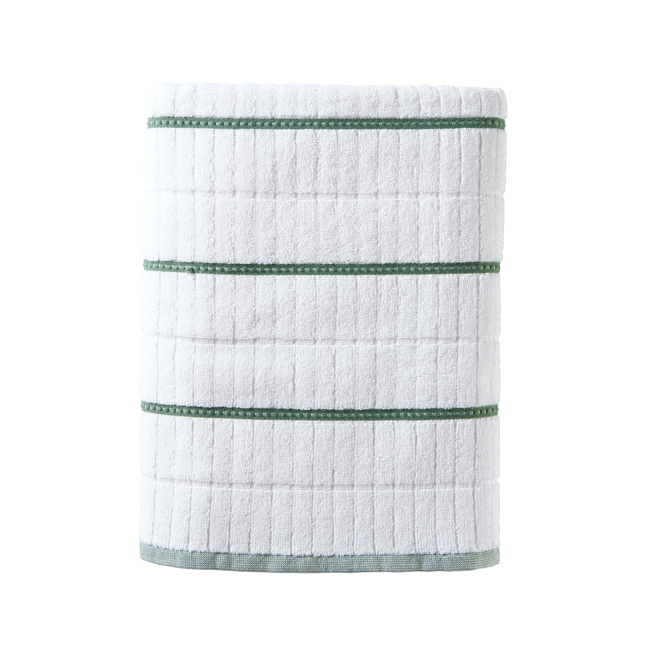 Better Homes & Gardens Soft Cotton Textured 4 Piece Bath Towel Set,Green Ash