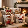 thumbnail image 4 of Christmas Indoor Decorations 2026 4 Pack Christmas Decorative Throw Pillow Covers Stereo Visual Holiday Cushion Slipcovers Pillow Cases With Hidden Zipper For Sofa Couch, 4 of 7