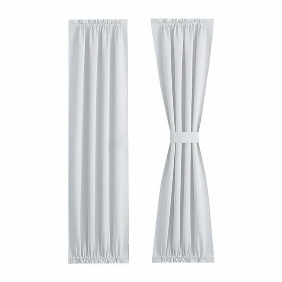 AUQ French Door Curtains for Small Window,Rod Pocket Short Front Sidelight Curtain Door Window Curtains,2 Panel,Beige,25*40"