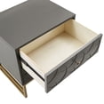 thumbnail image 3 of Weston Home Shiloh Arched Diamond Gold Metal End Table, Grey, 3 of 8