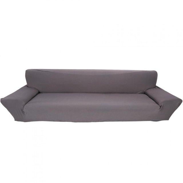 Sofá Cover Funda para Sillon Sala de Poliéster Spandex 1-4 Seater Elásticas Antideslizante Antiarrugas Color sólido Elegante (Gris, 4Seat=93") Amonsee No