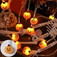 thumbnail image 4 of PEIBang Halloween Pumpkin String Lights,10 LED 6.6 Ft Orange Pumpkin Flickering Lights for Indoor Outdoor Home Party Decorations, 4 of 6