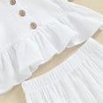 thumbnail image 6 of Bagilaanoe 2pcs Toddler Baby Girl Shorts Set Fly Sleeve Ruffle Tops + Shorts 6M 12M 18M 24M 3T Kids Casual Summer Clothes, 6 of 7
