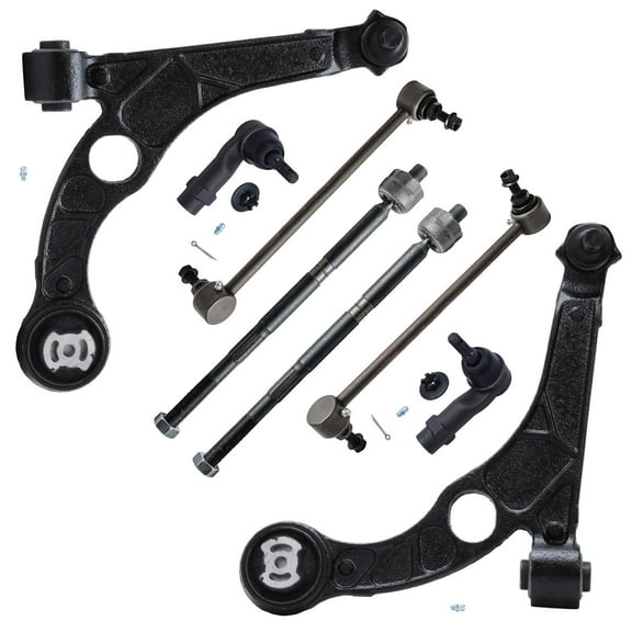 Detroit Axle - Front 8pc Control Arms Kit for 2013-2016 Dodge Dart, 2 Lower Control Arms 4 Inner & Outer Tie Rods 2 Sway Bar Links 2014 2015 Replacement