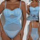 thumbnail image 4 of Body de lencería con pestañas recortadas en panel de malla de encaje a la moda informal para mujer Fridja nalpqowj37716, 4 of 9
