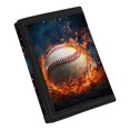 thumbnail image 2 of Chririnla Elastic Polyester Trifold Card Wallet Featuring Flaming Baseball, Slim Lightweight Wallet for Little Boys and Teen Sports Use, 2 of 7
