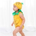 thumbnail image 5 of Mercatoo Toddler Girls Boys Set Sleeveless Fruit Print Crawling Suit Includes Hats 3Pcs Clothes Outfit Baby Home Clothing, 5 of 6