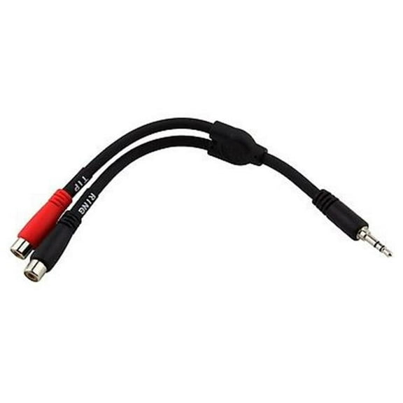 6 in. Y Cable, Stereo 0.25 in. Male -Dual Mono 0.25 in. Female