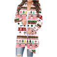 thumbnail image 2 of Cárdigan de manga larga para mujer, moda informal, blusa con estampado navideño, abrigo para mujer, 2 of 6