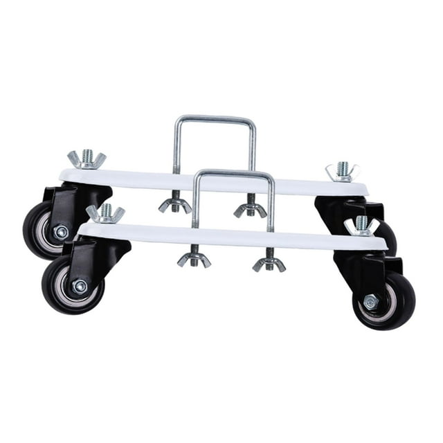jinwen 2 Pieces Radiator Brackets Mobile Pulley Bracket Nylon Heavy Duty Universal Easy Black Wheel