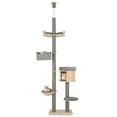 thumbnail image 1 of Gymax 6-tier Floor-to-Ceiling Cat Tree w/ Cat Condo Hammock Scratching Posts Platform, 1 of 10
