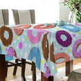 thumbnail image 3 of GZHJMY Donut Rectangle Tablecloth, Waterproof Stain Wrinkle Resistant Washable Polyester Table Cover for Picnic Dinner Holiday Kitchen Party Decor, 60 x 120 in Home Decor, 3 of 7