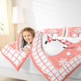 thumbnail image 5 of Feelyou Funny Orange Snowman Bedding Comforter Set for Teens, Christmas Snowflake Print Twin Comforter Sets, Fashion Buffalo Reversible Bedding Set, Lightweight Room Decor, 2pcs, 5 of 9
