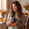 thumbnail image 7 of Halloween Porch Goose Ornament Resin Skeleton Figurine for Indoor Outdoor Decor Spooky Bird Statue for Home Tabletop Black Orange by MPOISVA, 7 of 7