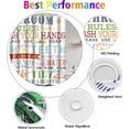 thumbnail image 5 of Colorful Kids Bathroom Rules Shower Curtain Funny Girls Boys Teen Inspirational Motivational Quotes Shower Curtains for Bathroom Decor 72x72Inch Washabale Fabric Bath Curtain Set with 12 Hooks, 5 of 6