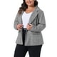 thumbnail image 4 of Blazers Agnes Orinda para Mujeres Talla Grande a Cuadros con Solapa Notch de Manga Larga Chaquetas de Blazer Casual de Negocios 3X Negro Blanco, 4 of 6
