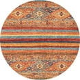 thumbnail image 1 of Ahgly Company Machine Washable Indoor Round Abstract Light Copper Gold Area Rugs, 7' Round, 1 of 7