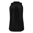 thumbnail image 4 of Tittly Camisole top Vest for Women Womens Dot Tank Tops Summer Sleeveless Mock Neck Shirred T Shirts Casual Linen Blend Keyhole Back Tie Knot Tops Waistcoat Vest T Shirts for Women Black L, 4 of 4