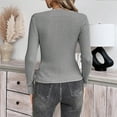 thumbnail image 4 of Sweaters for Women Lightweight Pullover Square Neck Long Sleeve Slim Fitted Ribbed Knit Basic Fashion Tee Tops, 4 of 5