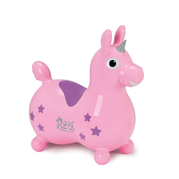 Gymnic Rody® Magical Unicorn Inflatable Bounce & Ride Light Pink