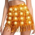 thumbnail image 2 of AGWOLF Women Tassel Sequin Skirt Sparkly Elastic High Waist Skirts Shiny Led Mini Skirts Fringe Belly Dance Hip Scarf Rave Party Outfit, 2 of 7