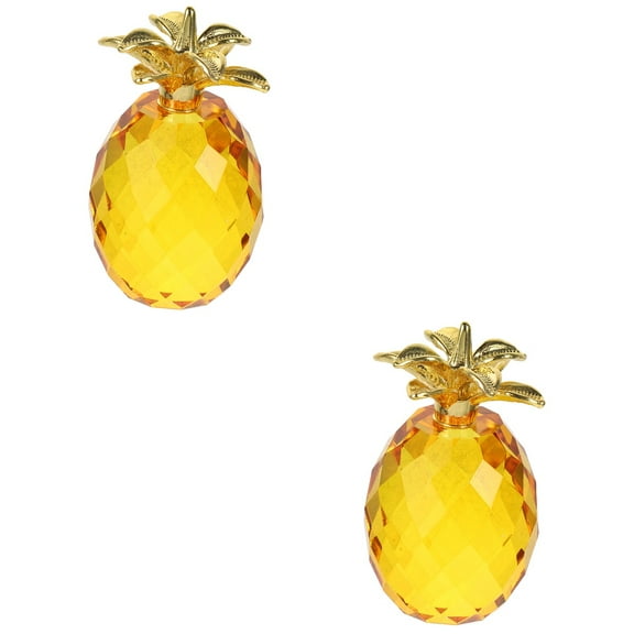 HOMEMAXS 2pcs Crystal Pineapple Ornament Decorative Crystal Fruit Sculpture Pineapple Paperweight Tabletop Centerpiece