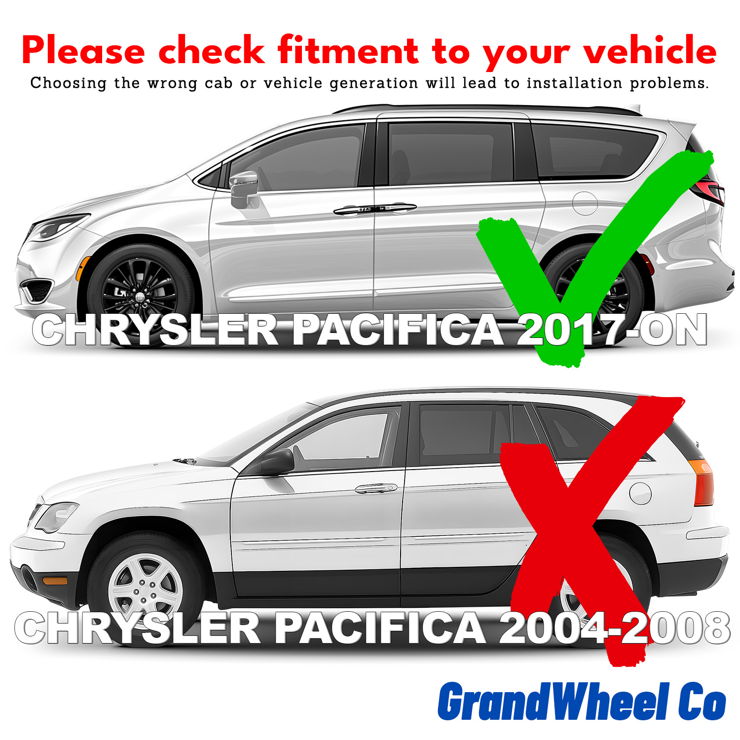 GrandWheel Co Window Deflectors Smoke Tinted In-channel Side Window Vent Visor Deflectors Rain Guards Compatible with Chrysler Pacifica 2017-2026 - 4 pcs. GW0979