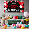 thumbnail image 6 of Black Background 10th Birthday Banner with Red White Balloons and Polka Dot Bunting Happy Birthday Party Supplies Photography Props Decors for Birthday Party Celebration Event Decorations, 6 of 7