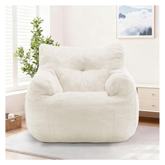 Bean Bag Chair for Adults and , Small Comfy Beanbag Lounge Floor Sofa Reading Chair with Armrests, Mini Cloud Sofa for Living Room, Bedroom and Game Rooms, Plush Chair with Memory Foam
