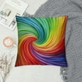 thumbnail image 2 of COMIO  Rainbow Throw Pillow Cover Abstract Swirl Rainbow Blue Green Red and Orange Colors Wave Blend Dark Background Decorative Rectangular Pillowcase for Sofa and Bed Couch, 2 of 5