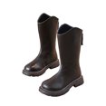 thumbnail image 2 of Pitauce Girls Leather Boots Waterproof Anti Slip Back Zipper Winter Snow Boots for School Outdoor Activeties (/Little Kids/Big Kids), 2 of 4
