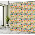 thumbnail image 4 of Ambesonne Abstract Shower Curtain, Rhythmic Colorful Circles, 69"Wx84"L, Pale Teal Pink, 4 of 4