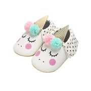 Angle View: Cathery Kids Princess Shoes, Girls Cartoon Unicorn Print Walking Shoes Soft Sole Footwear for Spring Summer Fall