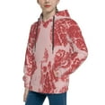 thumbnail image 2 of Picia Red Meat Pattern Youth Hoodie - Warm Pullover Sweatshirt with Kangaroo Pocket, Ideal for Boys and Girls-Medium, 2 of 6
