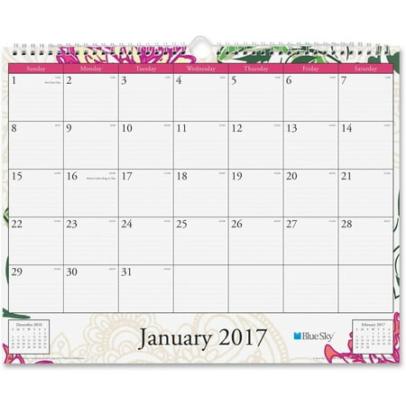 Blue Sky Dahlia Wall Calendar
